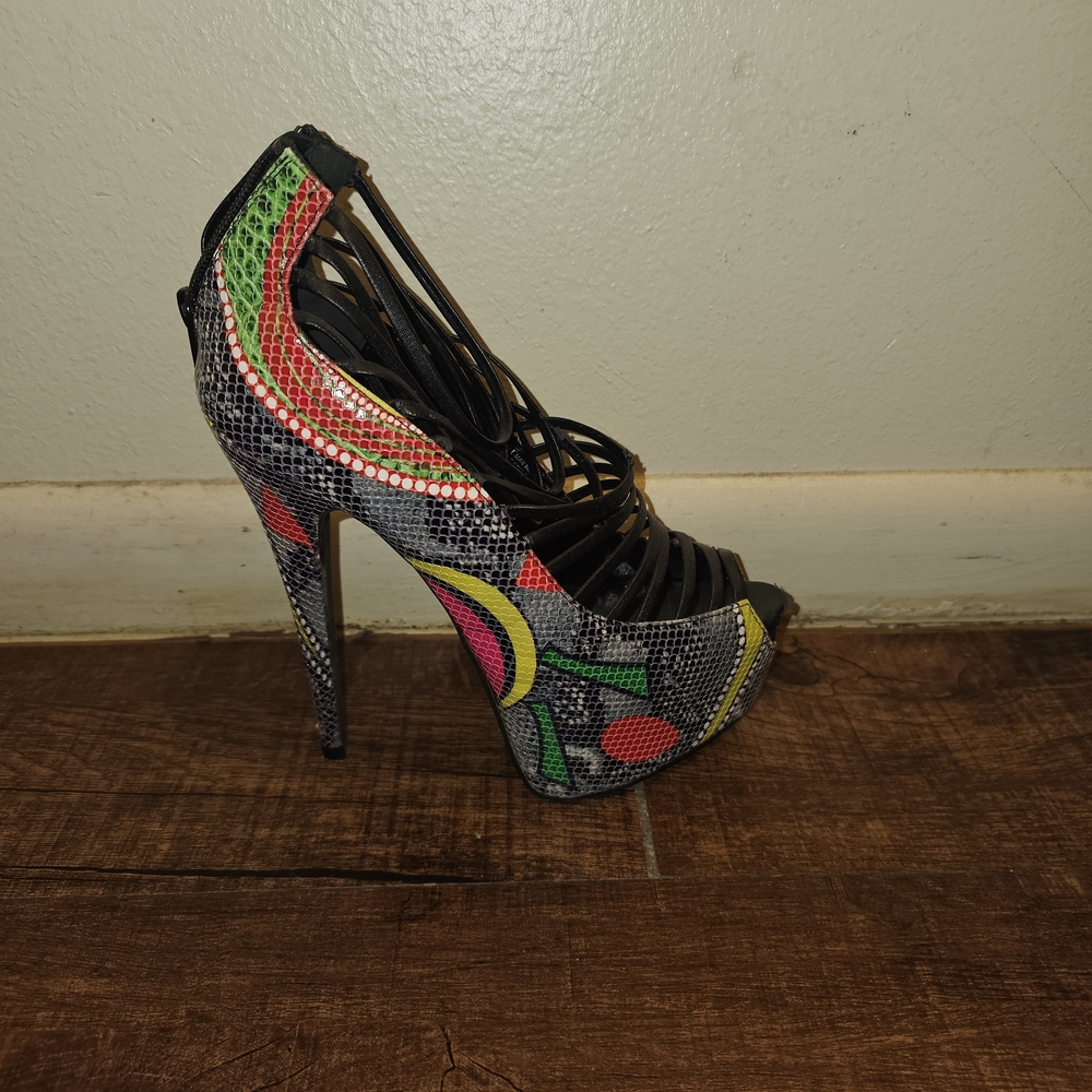 Colorful Strappy High Heel Sandals